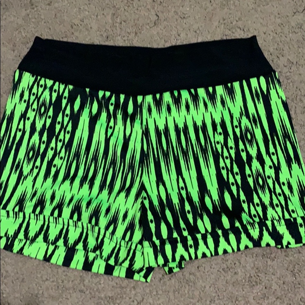 Green, and black shorts